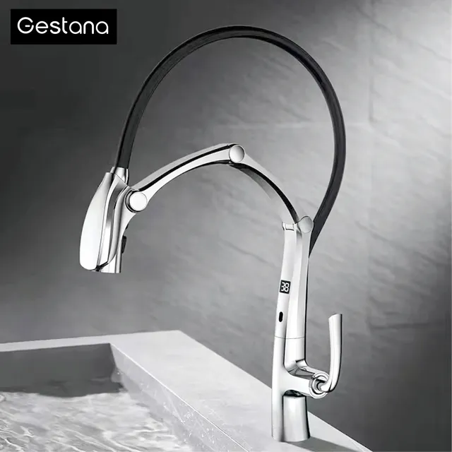 Robinet de cuisine de luxe en laiton et bronze à canon… – vue 2