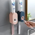 Ensemble d&rsquo;accessoires de salle de bains, porte-brosse à dents, distributeur automatique de dentifrice, support mural pour brosse à dents, ensemble d&rsquo;outils de salle de bains