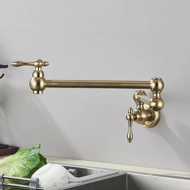 Robinet mural cuisine articulé double bras pivotant bec… – vue 4