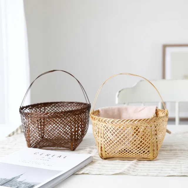 Panier en bambou artisanal Vintage – vue 3