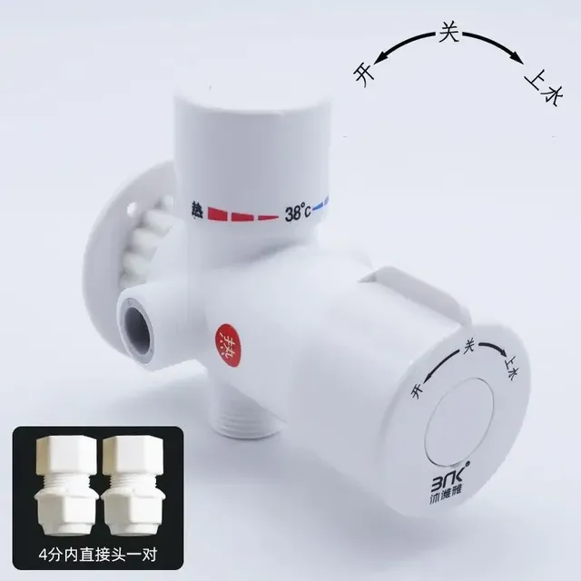 Mitigeur thermostatique mural trois voies blanc ABS… – vue 7