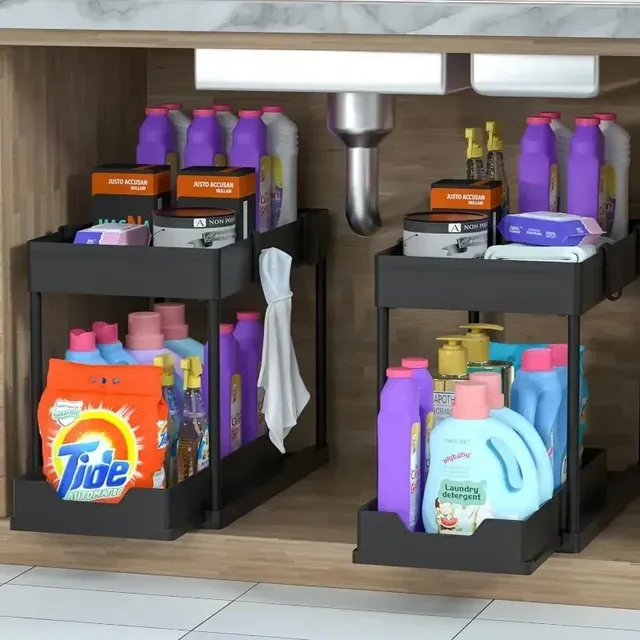 Organisateur sous évier modulable double couche tiroirs… – vue 2