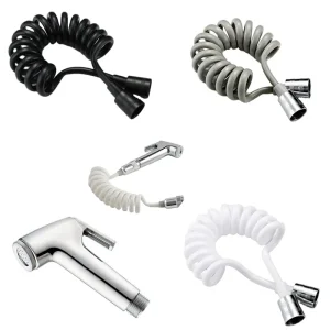 Pulvérisateur de Bidet de toilette à main, pomme de douche à ressort Flexible, tube de tuyau, ligne téléphonique, tuyaux souples, accessoires de salle de bains Pulvérisateur de Bidet de toilette à main, pomme de douche à ressort Flexible, tube de tuyau, ligne téléphonique, tuyaux souples, accessoires de salle de bains