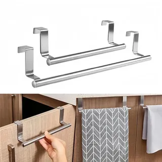 Porte serviettes suspendu acier inoxydable brossé argent lot deux…
