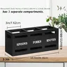 Boîte de rangement de couverts multi-compartiments en bois – vue 3