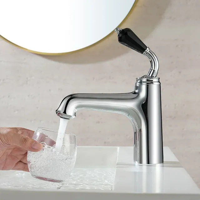 Mitigeur lavabo monobloc chromé laiton bec courbé… – vue 6