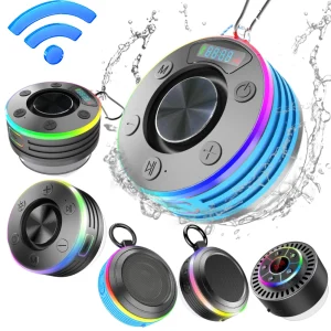 Mini haut-parleur Bluetooth sans fil, haut-parleur de douche, caisson de basses, radio FM, petit haut-parleur avec ventouse, HOKayak, plage, piscine