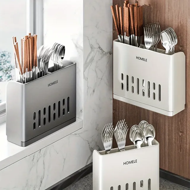 Organisateur couverts multifonctionnel mural compact… – vue 4