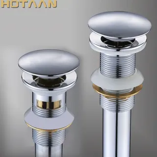 Bonde lavabo vidage poussoir laiton chromé bouchon plat corps fileté…