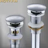 Bonde lavabo vidage poussoir laiton chromé bouchon plat… – vue 1