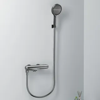 Mitigeur thermostatique mural noir anthracite inox brossé mat design…