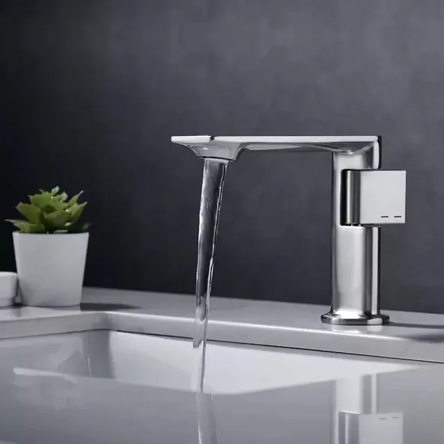 Robinet de lavabo en laiton gris – vue 5