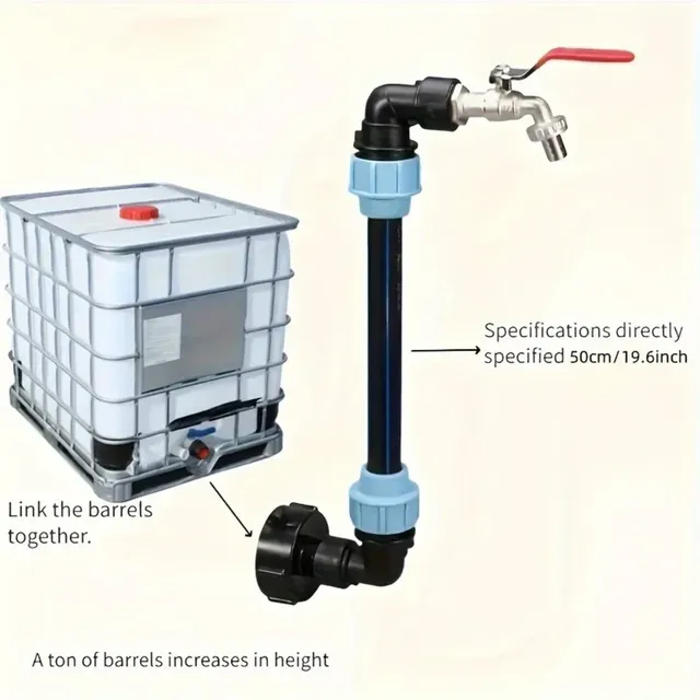 Adaptateur robinet cuve IBC tige verticale noire 50cm…