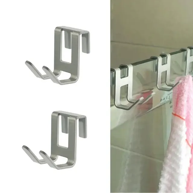 Crochet suspendu porte serviette aluminium argent brossé… – vue 2