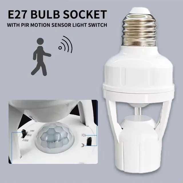 Support d'ampoule avec capteur de mouvement intelligent… – vue 3