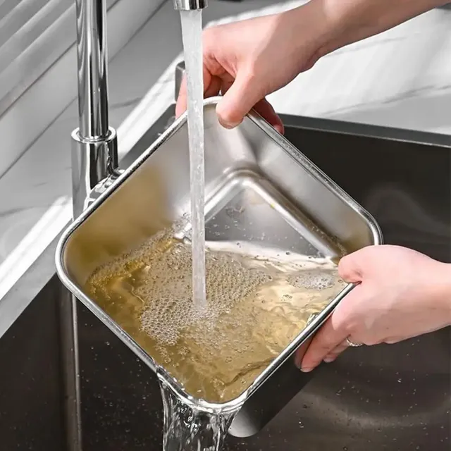 Casserole rectangulaire en acier inoxydable avec couvercle – vue 5
