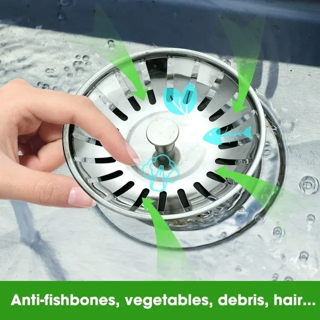 Bouchon vidange lavabo évier acier inoxydable panier… – vue 4