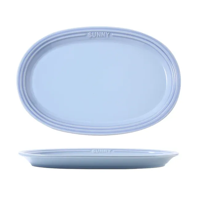 Assiettes de service ovales en porcelaine – vue 4