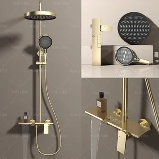 Ensemble de système de douche doré