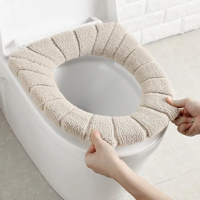 Juste de siège de toilette universelle en velours chaud…