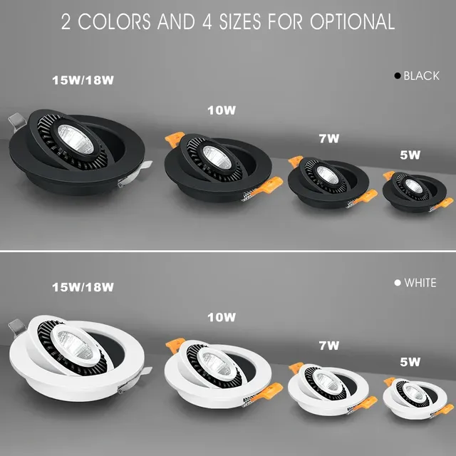 Dimmable LED Downlight 5w 7w 10w encastré plafonnier 360… – vue 4