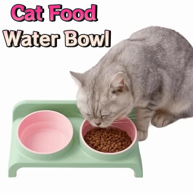 Bols doubles Bol d'eau de nourriture pour chat 15 °…