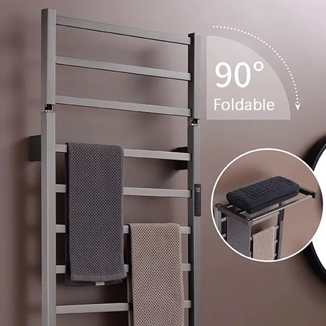 Sèche serviettes chauffant électrique mural inox design… – vue 4