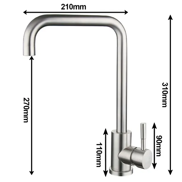 Robinet d'eau de cuisine en acier inoxydable 304 – vue 6