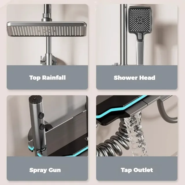Ensemble de douche de luxe canonique avec affichage… – vue 2