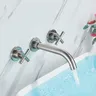 Robinet de lavabo noir à Double poignée 3 trous – vue 6