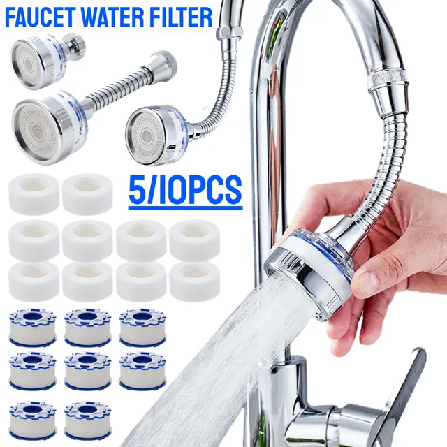 Aérateur filtre robinet chromé transparent bleu rotatif… – vue 2