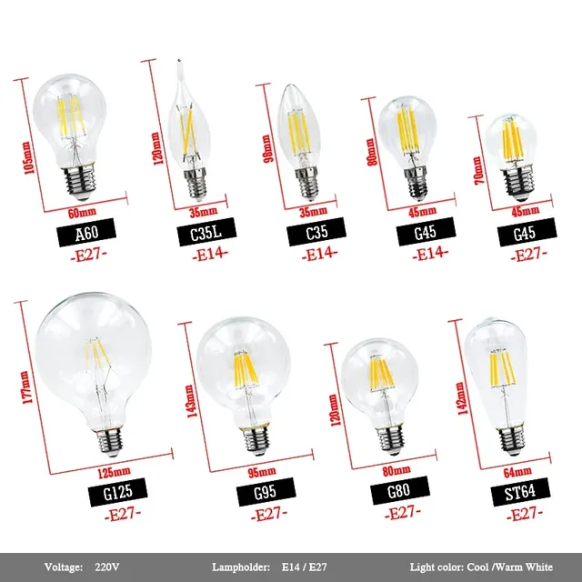 Ampoule LED lampes 220V E27 E14 2W 4W 6W 8W Led rétro… – vue 2