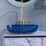 Lavabo de salle de bains bleu Transparent – vue 3