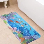 Tapis de baignoire antidérapant en forme d&rsquo;animal marin, dessin animé 3D, baleine Marine mignonne, salle de bain, douche, toilettes, décoration, fournitures de salle de bain