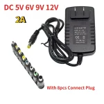 Adaptateur d&rsquo;alimentation cc 5V 6V 9V 12V 2A, chargeur AC 110V 220V AC DC, convertisseur de prise cc EU US avec 8 prises de connexion