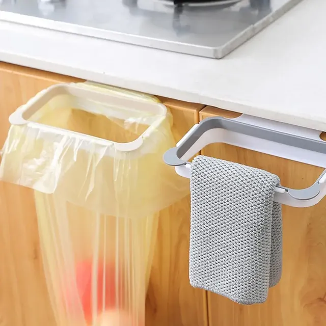 Cintre sac poubelle armoire suspendu pliable plastique… – vue 4