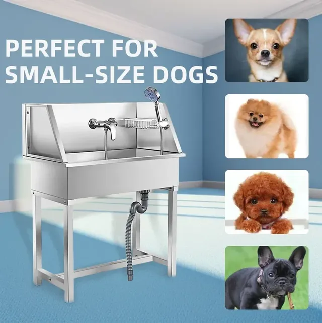 Baignoire toilettage animaux inoxydable pliable portable… – vue 2