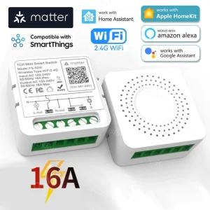 Matter – commutateur intelligent WIFI, Module 1 CH, relais d&rsquo;automatisation, disjoncteur intelligent, commande vocale, Homekit Siri Alexa Google Home