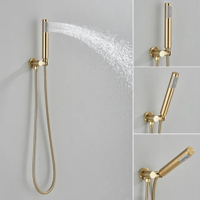Robinet de douche en or brossé intégré en 2 voies… – vue 4