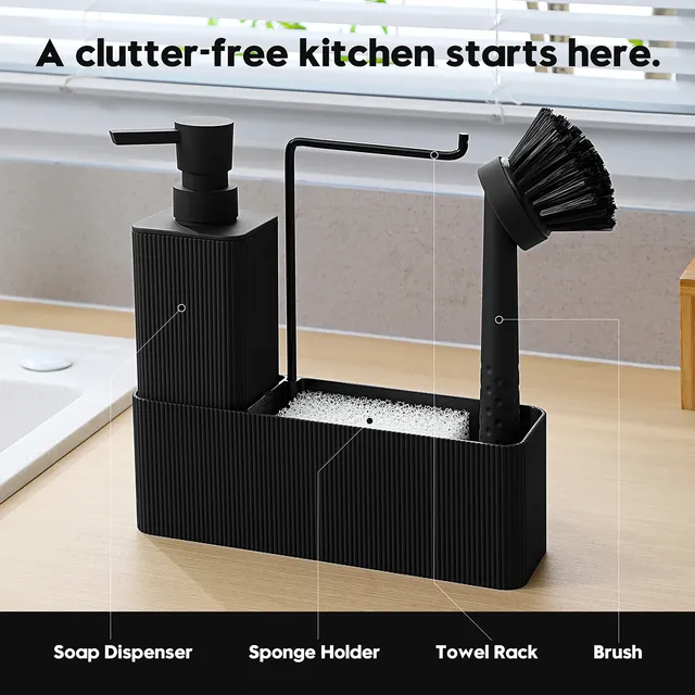 Distributeur de savon de cuisine noir mat-Include… – vue 5