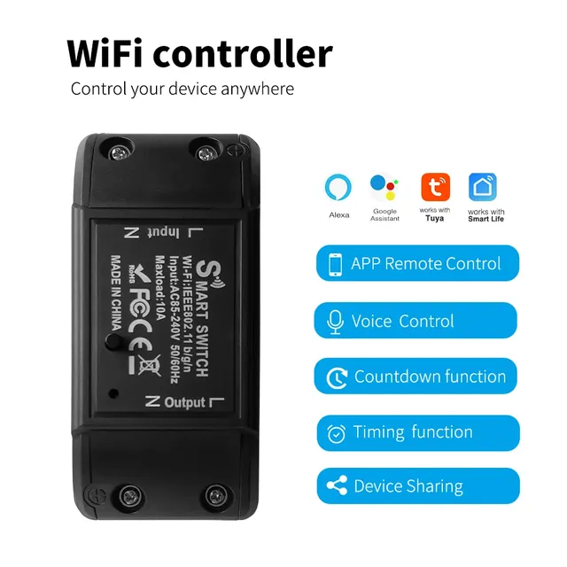 Interrupteur sans fil WiFi Tuya – vue 2