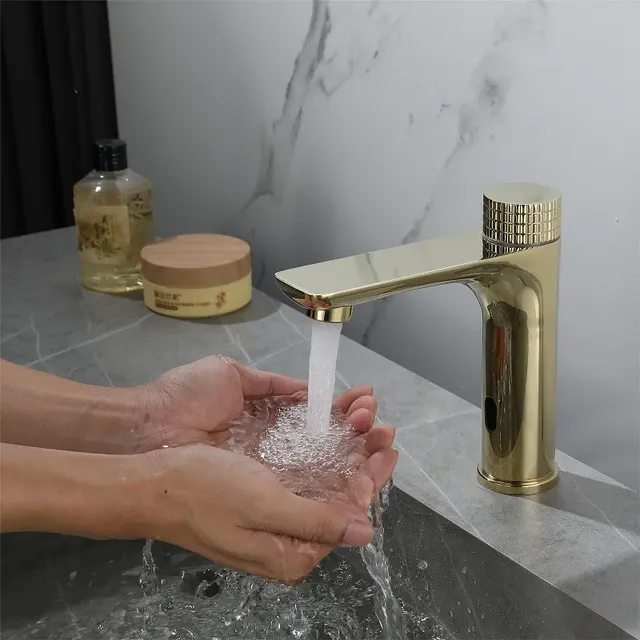 Mitigeur lavabo capteur infrarouge laiton doré monobloc…