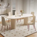 Table à manger ovale salon imperméable Chaire café Table à manger nordique ensemble de détente de luxe Sala Da Pranzo meubles de cuisine