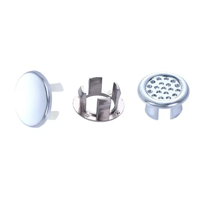 Cache tropplein lavabo rond plastique chromé anneau… – vue 4