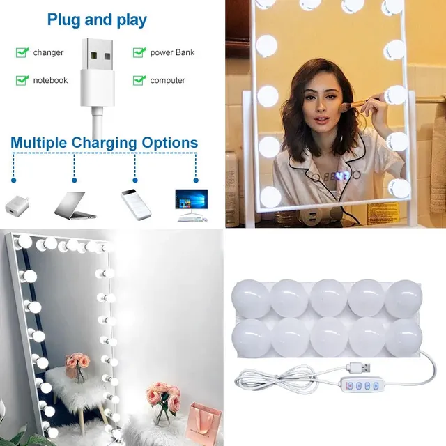 Ampoules LED détachables pour miroir de maquillage… – vue 6