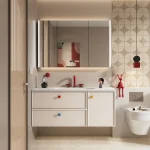 Meuble De Salle De Bain à tiroirs, lavabo flottant, miroir De rangement, Meuble De Salle De Bain mural moderne, meubles De maison