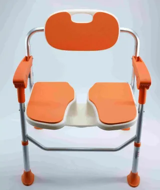 Chaise douche pliante aluminium plastique orange ergonomique dossier…
