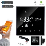 Contrôleur de température à écran tactile WiFi 24 V/240 V pour eau/chauffage au sol électrique chaudière à eau/gaz Iphone/Android APP fonctionne Smart House avec Google Assistant Alexa Echo