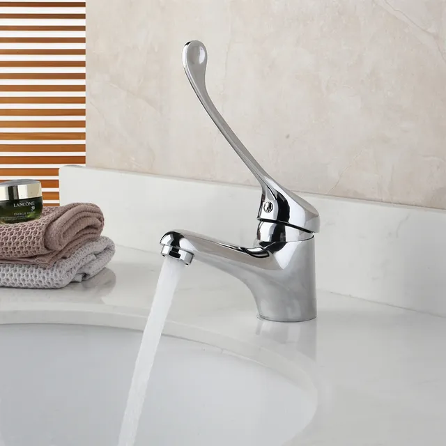 OUBONI robinet mitigeur de lavabo de salle de bains chromé – vue 3