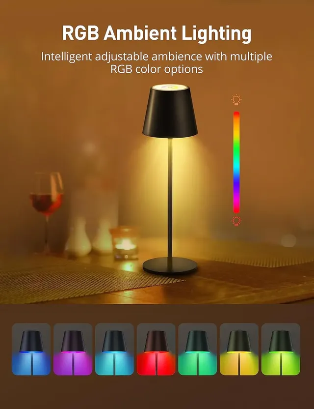 Lampe de table sans fil rvb – vue 4